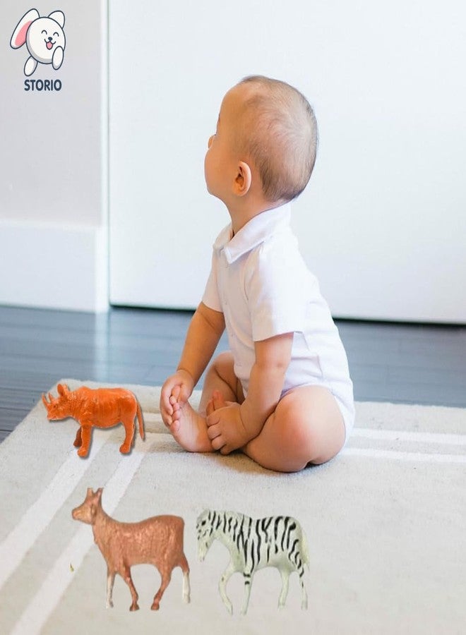 Storio 31pcs Animal Figure Toy Set | Includes Farm and Jungle Animal Playsets with an Artificial Tree and Fencing | Ideal for Birthday and Return Gifts | Educational Toyset for Kids Ages 3 and Up - Image 5